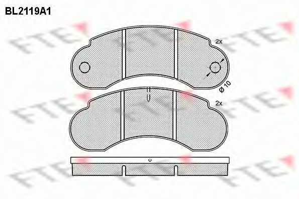 Комплект тормозных колодок, дисковый тормоз FTE 20932