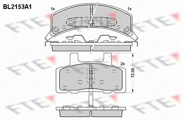 Комплект тормозных колодок, дисковый тормоз FTE BL2153A1