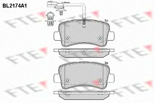 Комплект тормозных колодок, дисковый тормоз FTE BL2174A1