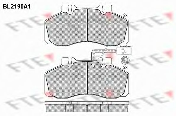 Комплект тормозных колодок, дисковый тормоз FTE BL2190A1