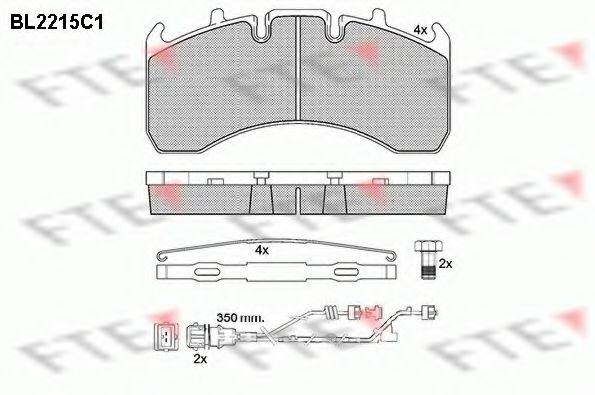 Комплект тормозных колодок, дисковый тормоз FTE BL2215C1