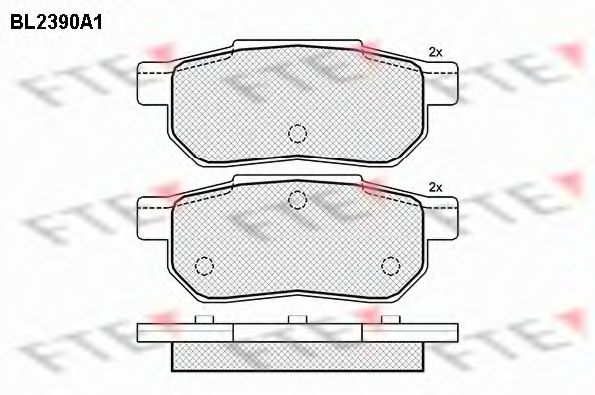 Комплект тормозных колодок, дисковый тормоз FTE BL2390A1