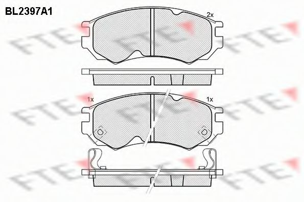 Комплект тормозных колодок, дисковый тормоз FTE BL2397A1