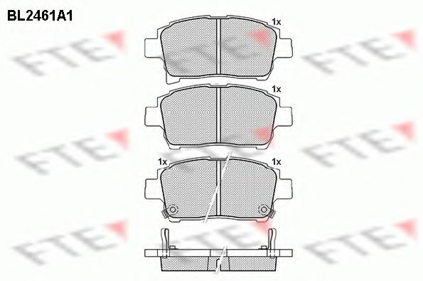 Комплект тормозных колодок, дисковый тормоз FTE BL2461A1