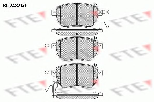 Комплект тормозных колодок, дисковый тормоз FTE BL2487A1