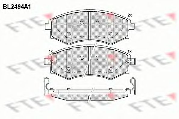 Комплект тормозных колодок, дисковый тормоз FTE BL2494A1