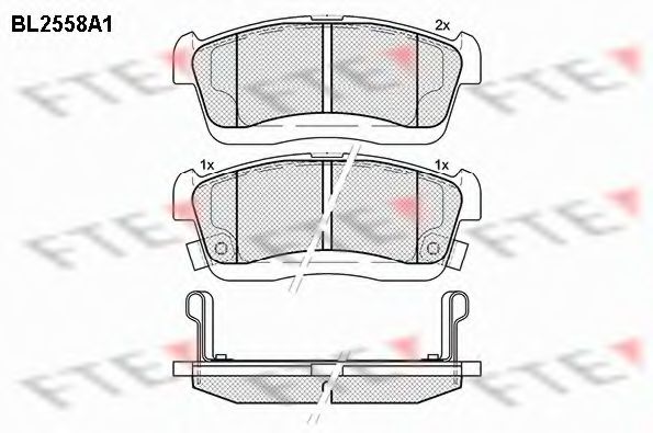 Комплект тормозных колодок, дисковый тормоз FTE BL2558A1