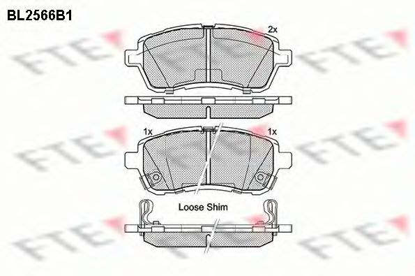 Комплект тормозных колодок, дисковый тормоз FTE BL2566B1