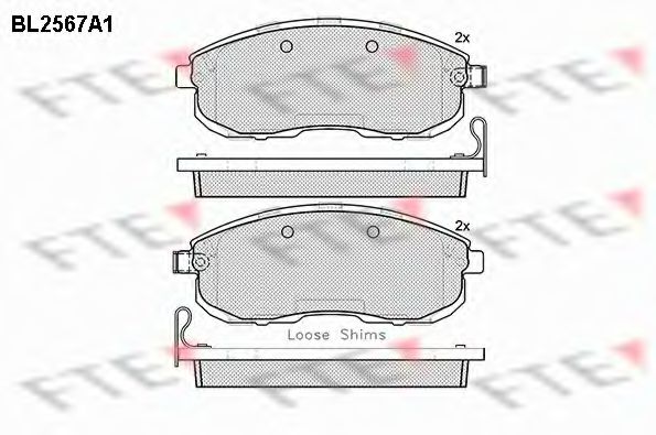 Комплект тормозных колодок, дисковый тормоз FTE BL2567A1