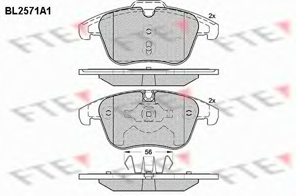 Комплект тормозных колодок, дисковый тормоз FTE BL2571A1