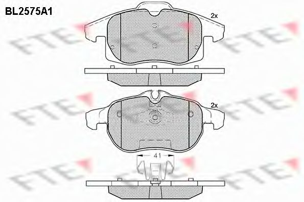 Комплект тормозных колодок, дисковый тормоз FTE BL2575A1