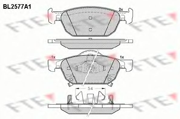 Комплект тормозных колодок, дисковый тормоз FTE BL2577A1