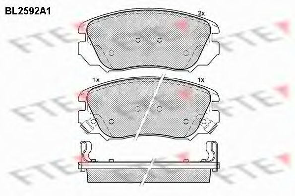 Комплект тормозных колодок, дисковый тормоз FTE BL2592A1