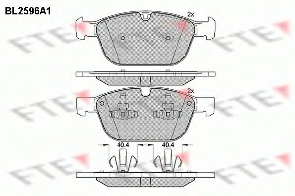 Комплект тормозных колодок, дисковый тормоз FTE BL2596A1