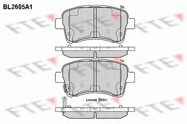 Комплект тормозных колодок, дисковый тормоз FTE BL2605A1