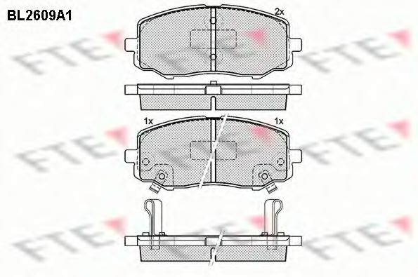 Комплект тормозных колодок, дисковый тормоз FTE BL2609A1