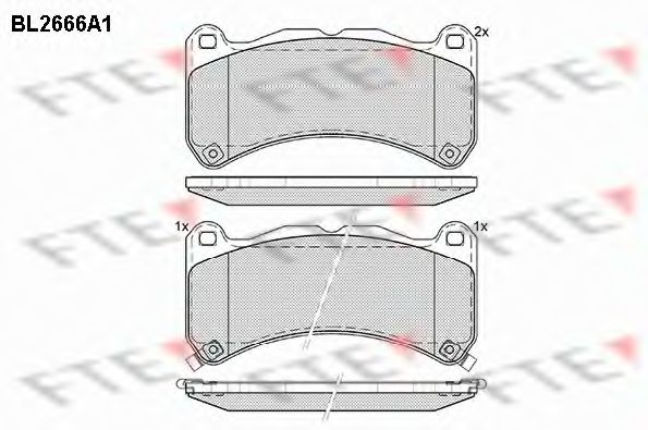Комплект тормозных колодок, дисковый тормоз FTE BL2666A1