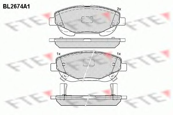 Комплект тормозных колодок, дисковый тормоз FTE BL2674A1