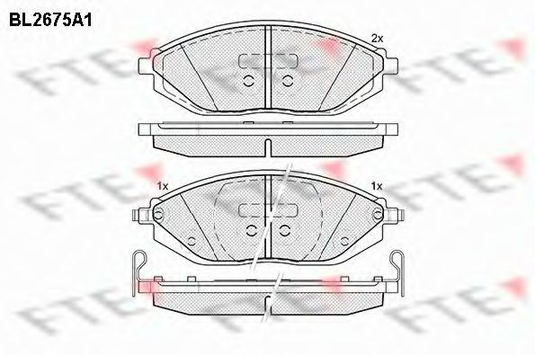 Комплект тормозных колодок, дисковый тормоз FTE BL2675A1