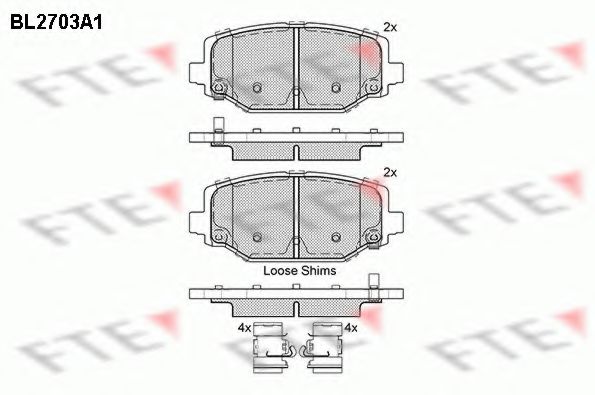 Комплект тормозных колодок, дисковый тормоз FTE BL2703A1