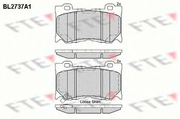 Комплект тормозных колодок, дисковый тормоз FTE BL2737A1