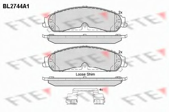 Комплект тормозных колодок, дисковый тормоз FTE BL2744A1