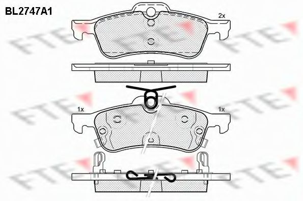 Комплект тормозных колодок, дисковый тормоз FTE BL2747A1