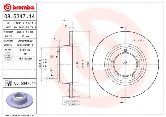 Тормозной диск BREMBO 08.5347.11