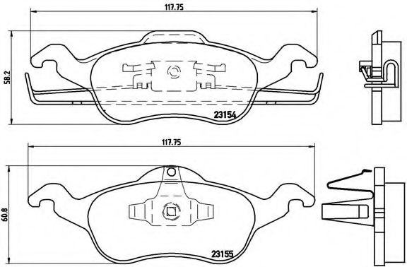 Комплект тормозных колодок, дисковый тормоз BREMBO P 24 046