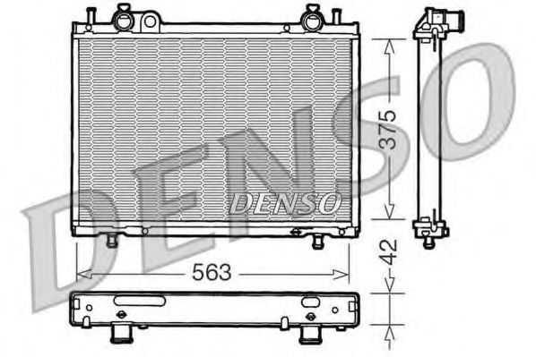 Радиатор, охлаждение двигателя DENSO DRM09021