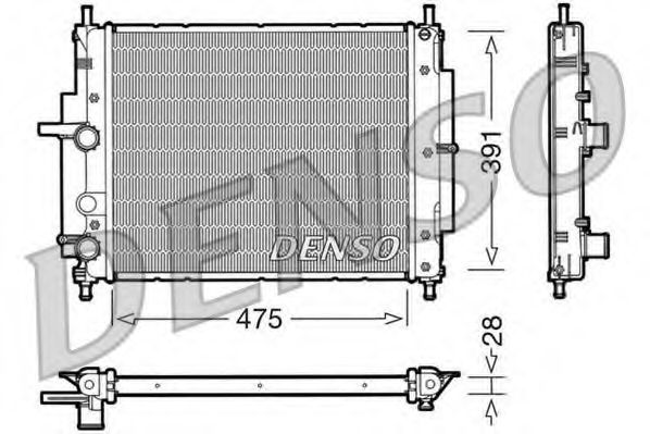 Радиатор, охлаждение двигателя DENSO DRM09036