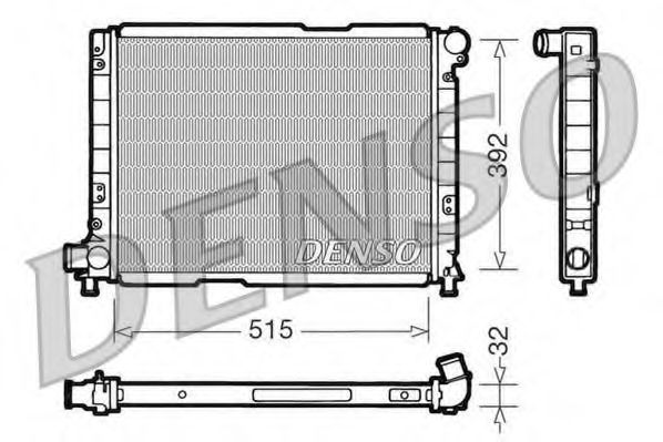 Радиатор, охлаждение двигателя DENSO DRM09050