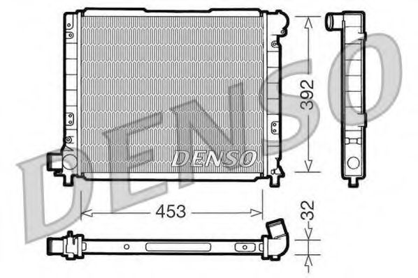 Радиатор, охлаждение двигателя DENSO DRM09051