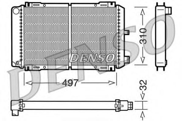 Радиатор, охлаждение двигателя DENSO DRM10031