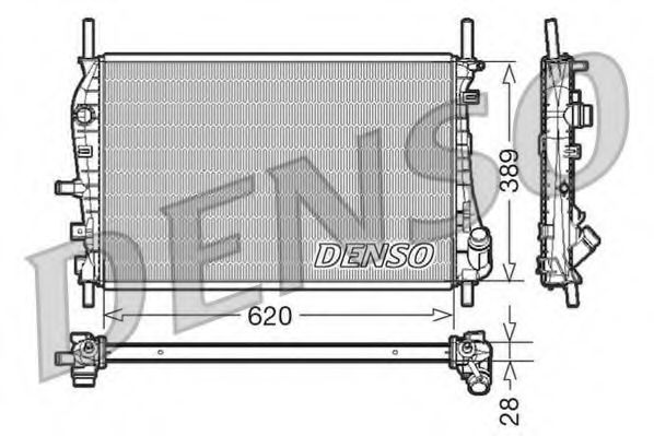 Радиатор, охлаждение двигателя DENSO DRM10073