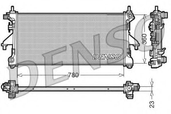 Радиатор, охлаждение двигателя DENSO DRM21100