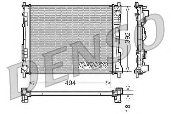 Радиатор, охлаждение двигателя DENSO DRM23079