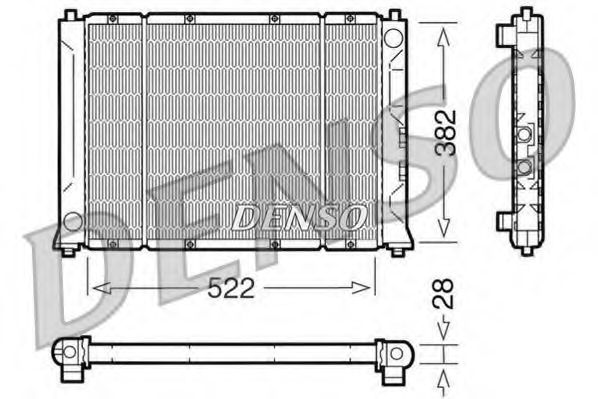 Радиатор, охлаждение двигателя DENSO DRM24005