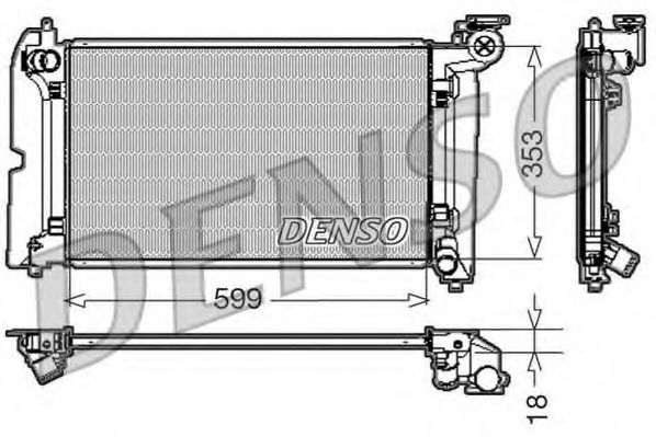 Радиатор, охлаждение двигателя DENSO DRM50010