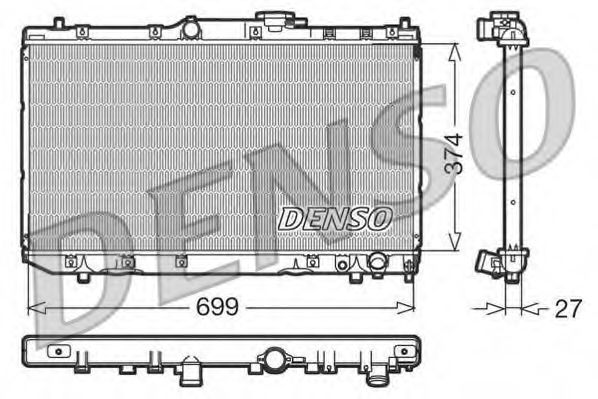 Радиатор, охлаждение двигателя DENSO DRM50016