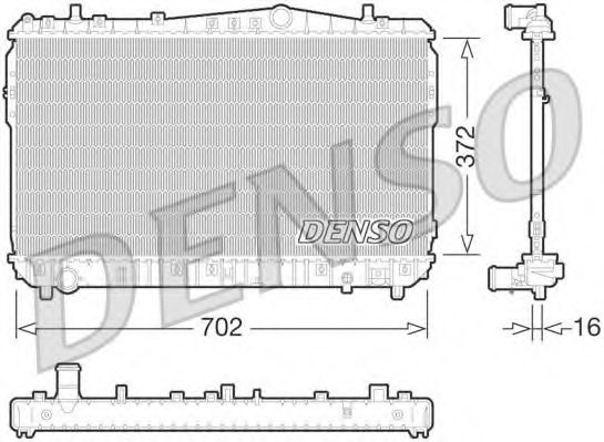 Радиатор, охлаждение двигателя DENSO DRM08004