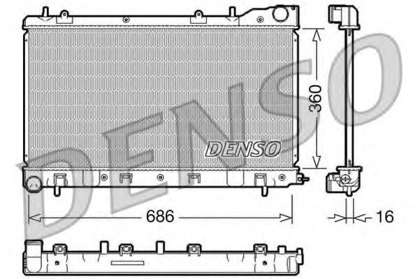 Радиатор, охлаждение двигателя DENSO DRM36004