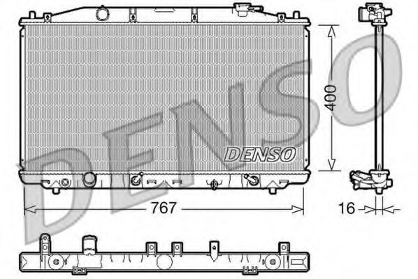 Радиатор, охлаждение двигателя DENSO DRM40025