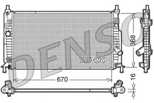 Радиатор, охлаждение двигателя DENSO DRM44020