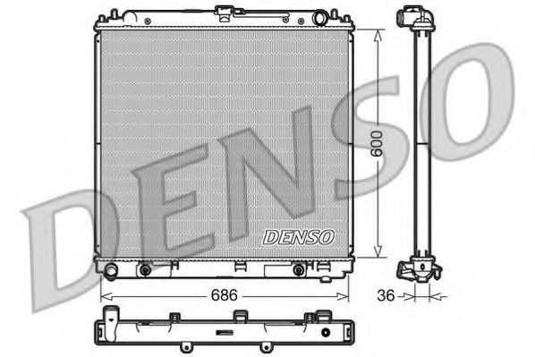 Радиатор, охлаждение двигателя DENSO DRM46032
