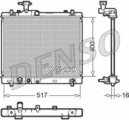 Радиатор, охлаждение двигателя DENSO DRM47033