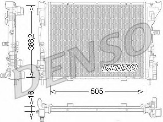 Радиатор, охлаждение двигателя DENSO DRM23035