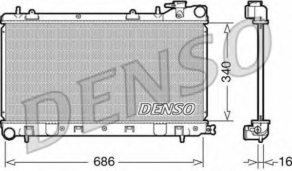 Радиатор, охлаждение двигателя DENSO DRM36017