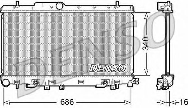 Радиатор, охлаждение двигателя DENSO DRM36018