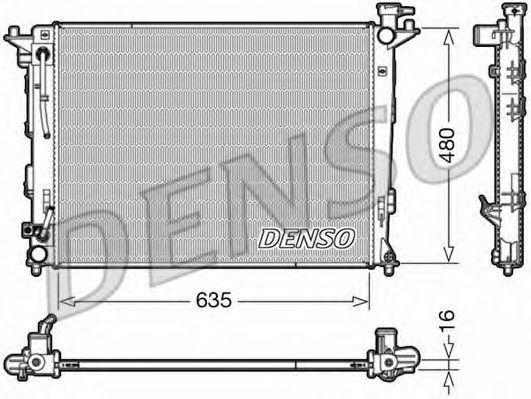 Радиатор, охлаждение двигателя DENSO DRM41005